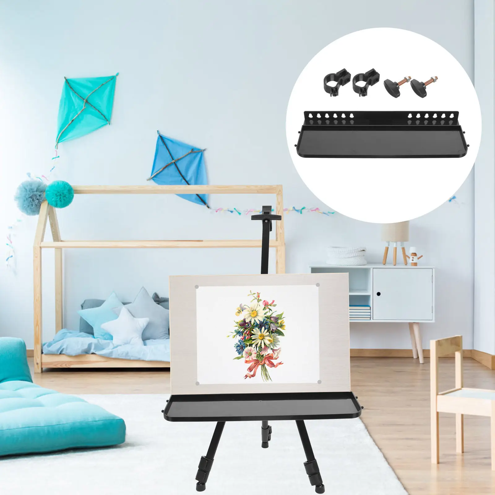 Multi Use Detachable Easel Tray for Phone Water Cup Brushes Keys Smooth Easy Clean Plastic Easel Attachment Compatible with Most
Multi Use Detachable Easel Tray for Phone Water Cup Brushes Keys Smooth Easy Clean Plastic Easel Attachment Compatible with Most