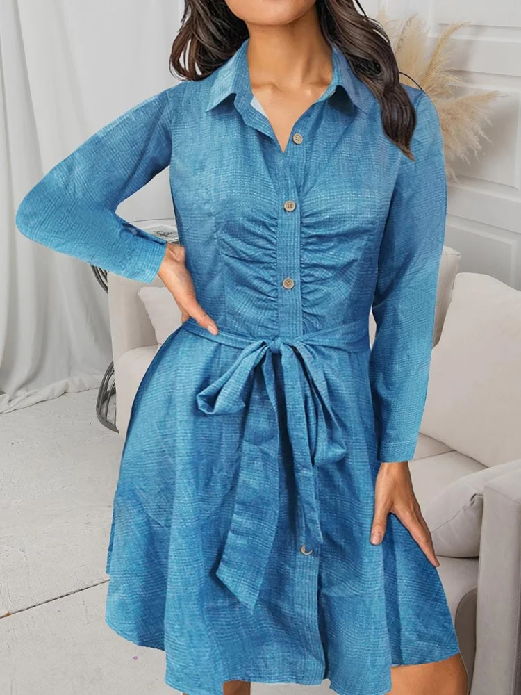 LW Casual Long Sleeve Shirt Dress for Women 2025 Spring Midi Pleated A-line Dress Female Fashion Button Up Lace-up Dresses Lady
LW Casual Long Sleeve Shirt Dress for Women 2025 Spring Midi Pleated A-line Dress Female Fashion Button Up Lace-up Dresses Lady
