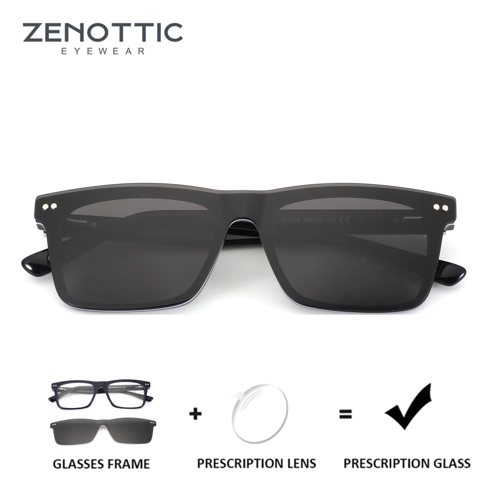ZENOTTIC Rectangle Acetate Clip on Prescription Glasses UV400 Men‘s Magnetic Sun Glasses Myopia Lenses with Optical Recipe
ZENOTTIC Rectangle Acetate Clip on Prescription Glasses UV400 Men‘s Magnetic Sun Glasses Myopia Lenses with Optical Recipe