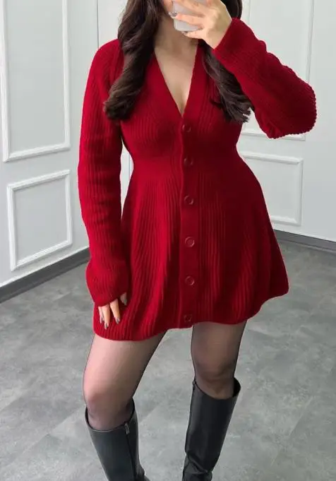 2025 Fashion and Casual Long Sleeved Sweater Dress Elegant Sexy Y2K Simple Style Chic Hot Girl Woolen Women's Clothing, Autumn
2025 Fashion and Casual Long Sleeved Sweater Dress Elegant Sexy Y2K Simple Style Chic Hot Girl Woolen Women's Clothing, Autumn