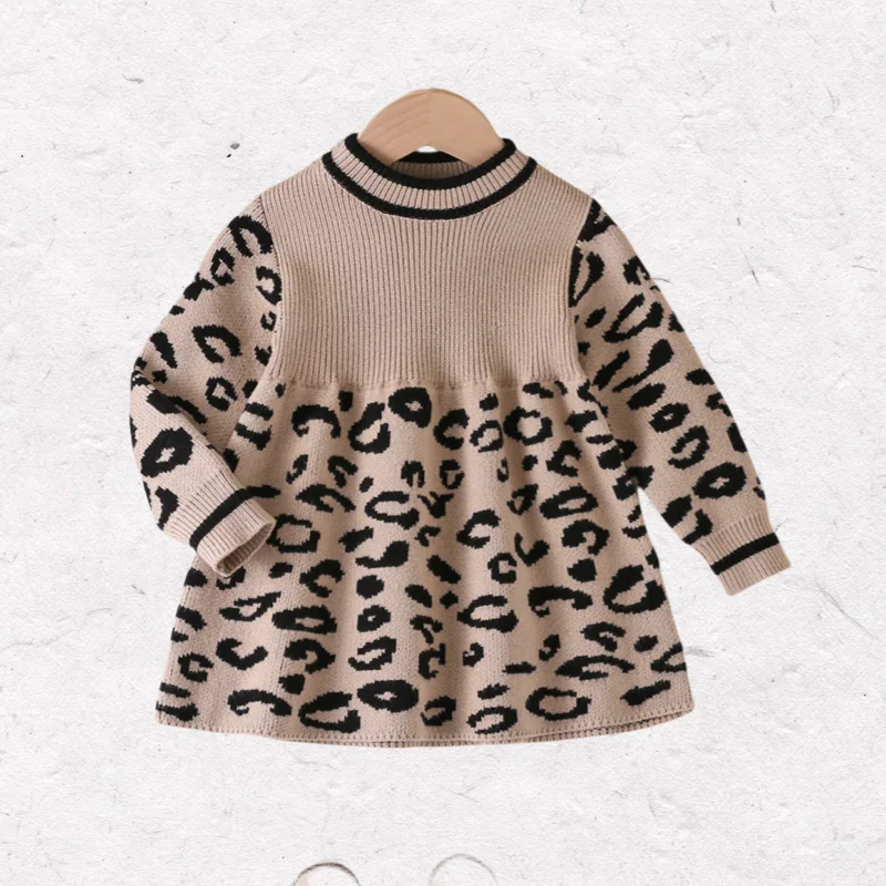 2025 Toddler Girls Knitted Dress Leopard Jacquard Long Sleeve Round Neck Princess Girls Sweater Dress Spring Autumn Girl Outfit
2025 Toddler Girls Knitted Dress Leopard Jacquard Long Sleeve Round Neck Princess Girls Sweater Dress Spring Autumn Girl Outfit