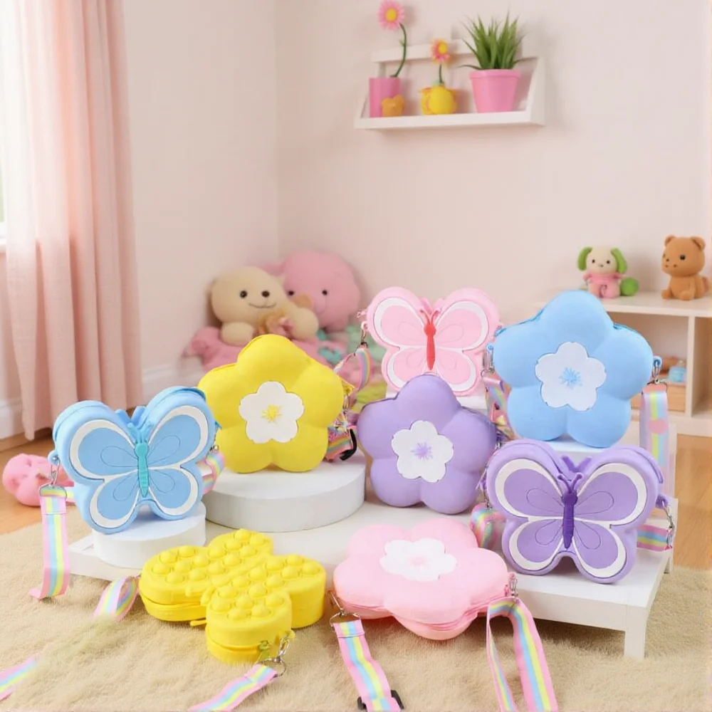 Cute Butterfly Flower Shape Children's Silicone Shoulder Bags for Girls Lovely Crossbody Bag Candy Color Kids Small Coin Purses
Cute Butterfly Flower Shape Children's Silicone Shoulder Bags for Girls Lovely Crossbody Bag Candy Color Kids Small Coin Purses