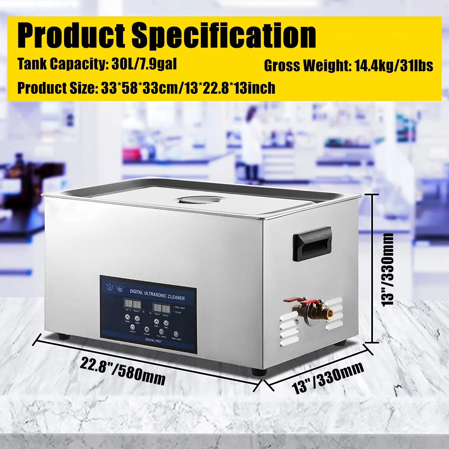 30L Ultrasonic Washing Cleaner Digital Timer Heater Jewelry Cleaning Machine Stainless Steel
30L Ultrasonic Washing Cleaner Digital Timer Heater Jewelry Cleaning Machine Stainless Steel