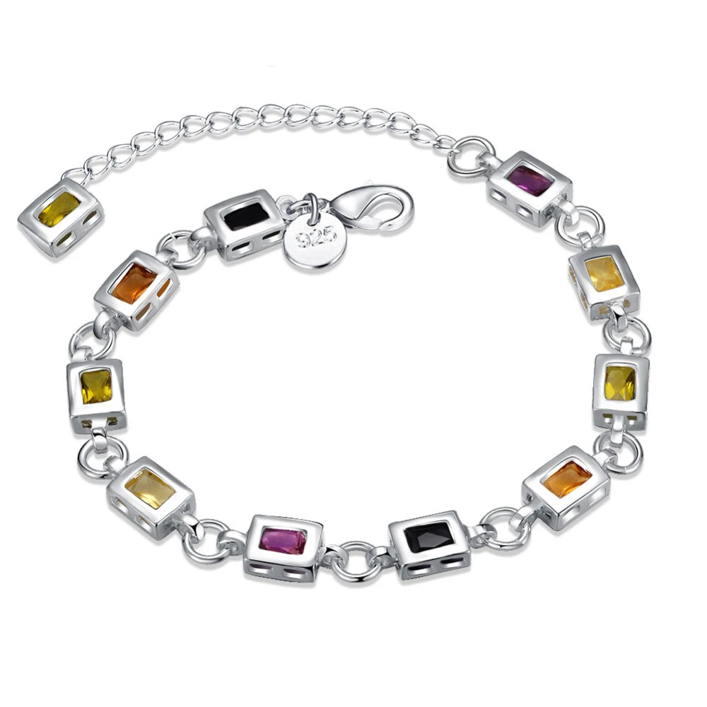 Noble Fine 925 Sterling silver elegant charm Bracelets Zircon chain crystal Jewelry fashion for women wedding lady
Noble Fine 925 Sterling silver elegant charm Bracelets Zircon chain crystal Jewelry fashion for women wedding lady