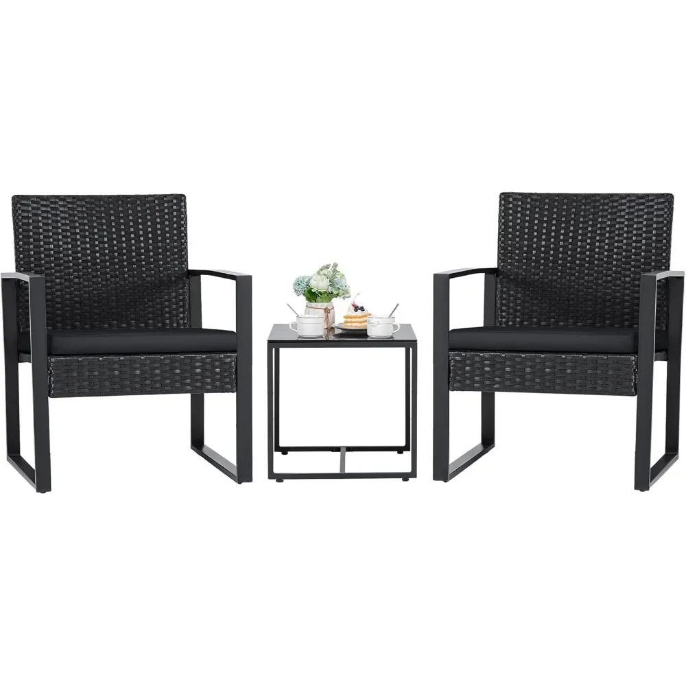 3 Pieces Patio Set Outdoor Wicker Furniture Sets Modern Rattan Chair Conversation Sets with Coffee Table for Yard and Bistro
3 Pieces Patio Set Outdoor Wicker Furniture Sets Modern Rattan Chair Conversation Sets with Coffee Table for Yard and Bistro