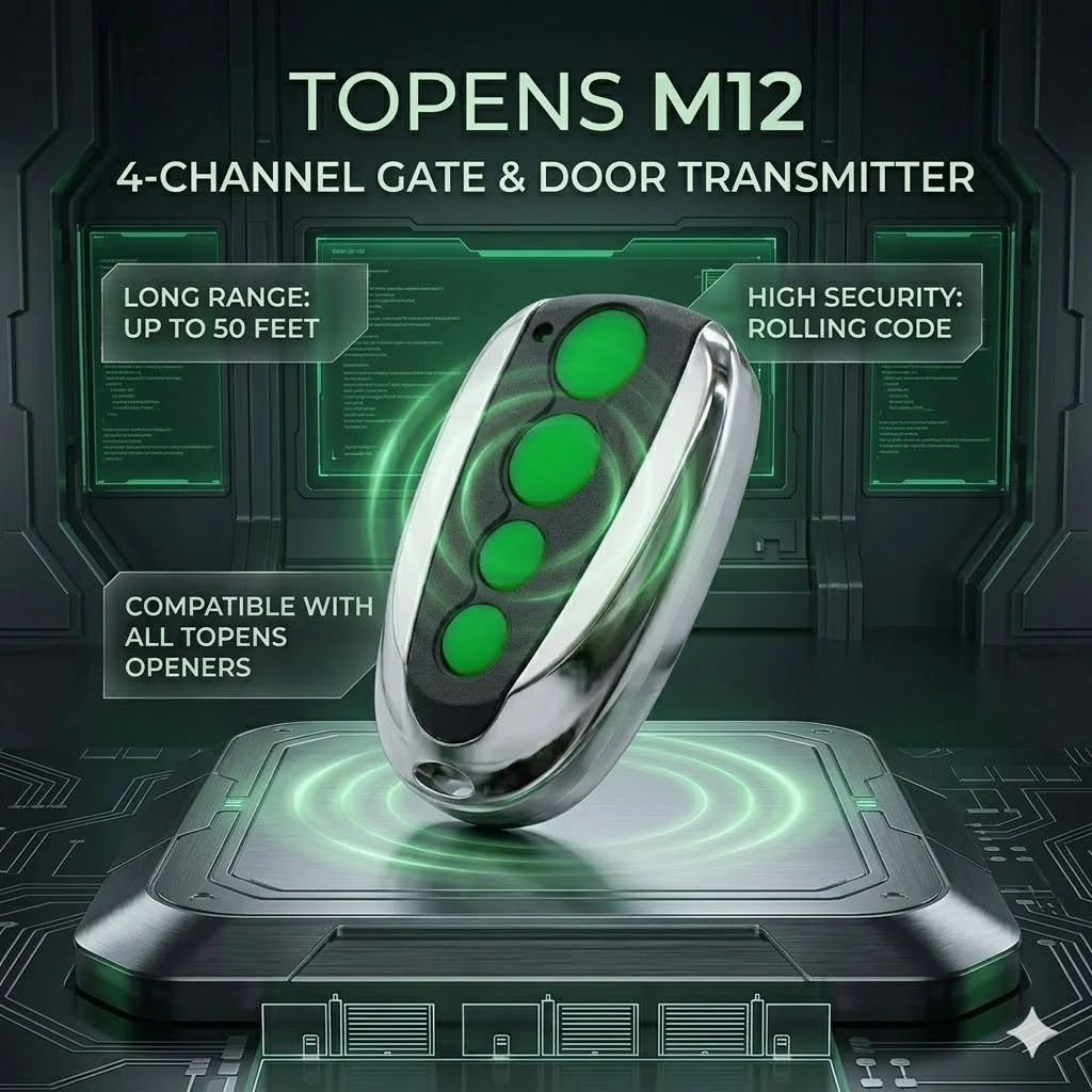 TOPENS M12 For Aleko AC1400 AC2000 AR2000 AR1450 Roller Door Gate Operator Opener Transmitter Gate Keyfob Rolling code
TOPENS M12 For Aleko AC1400 AC2000 AR2000 AR1450 Roller Door Gate Operator Opener Transmitter Gate Keyfob Rolling code