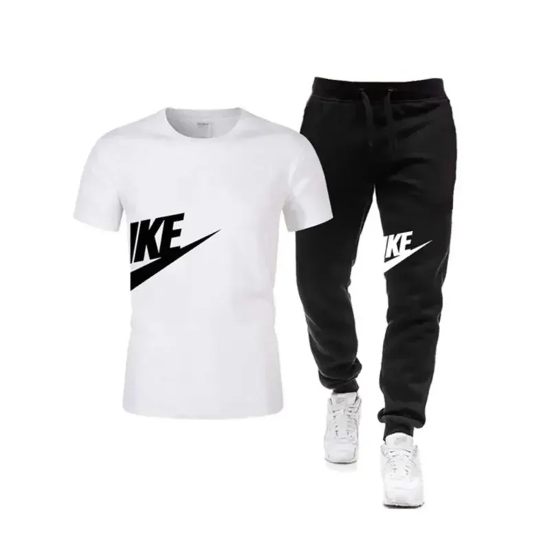 New summer men's short-sleeved T-shirt, men's comfortable casual sports and fitness thin long pants two-piece set
New summer men's short-sleeved T-shirt, men's comfortable casual sports and fitness thin long pants two-piece set