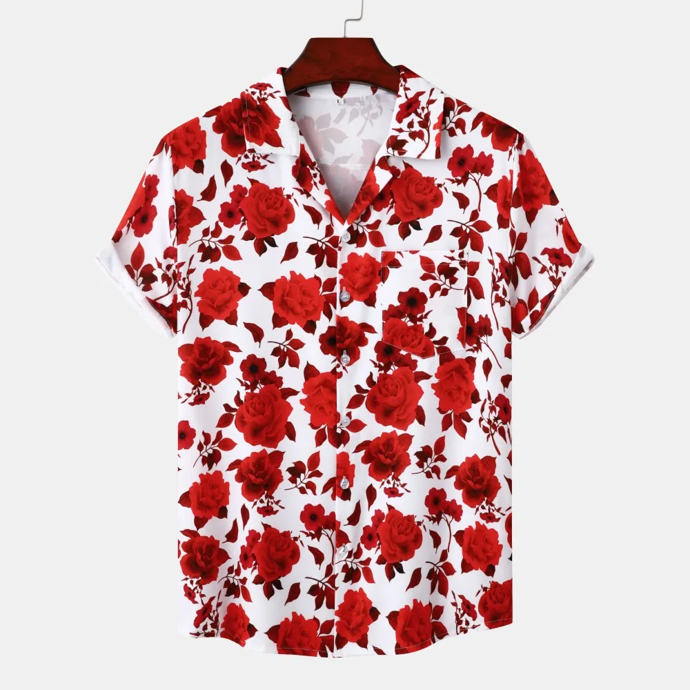Rose 3D printed short sleeved shirt for summer men's loose casual shirt
Rose 3D printed short sleeved shirt for summer men's loose casual shirt