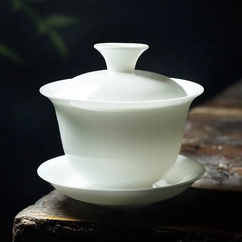 LH Sancai cover bowl large-capacity anti-scalding white porcelain single tea bowl home office gift
LH Sancai cover bowl large-capacity anti-scalding white porcelain single tea bowl home office gift