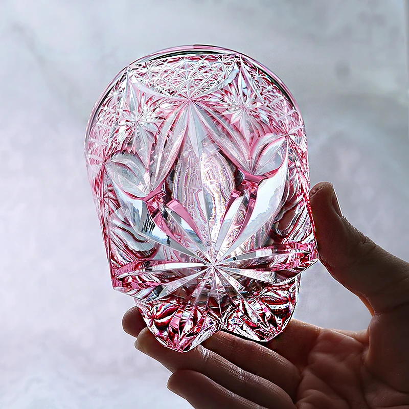 Pink Whiskey Glass 240ml, Hand Carved Chrysanthemum Star Pattern Edo Kiriko, Japanese Crystal Tumbler Gift for Her
Pink Whiskey Glass 240ml, Hand Carved Chrysanthemum Star Pattern Edo Kiriko, Japanese Crystal Tumbler Gift for Her
