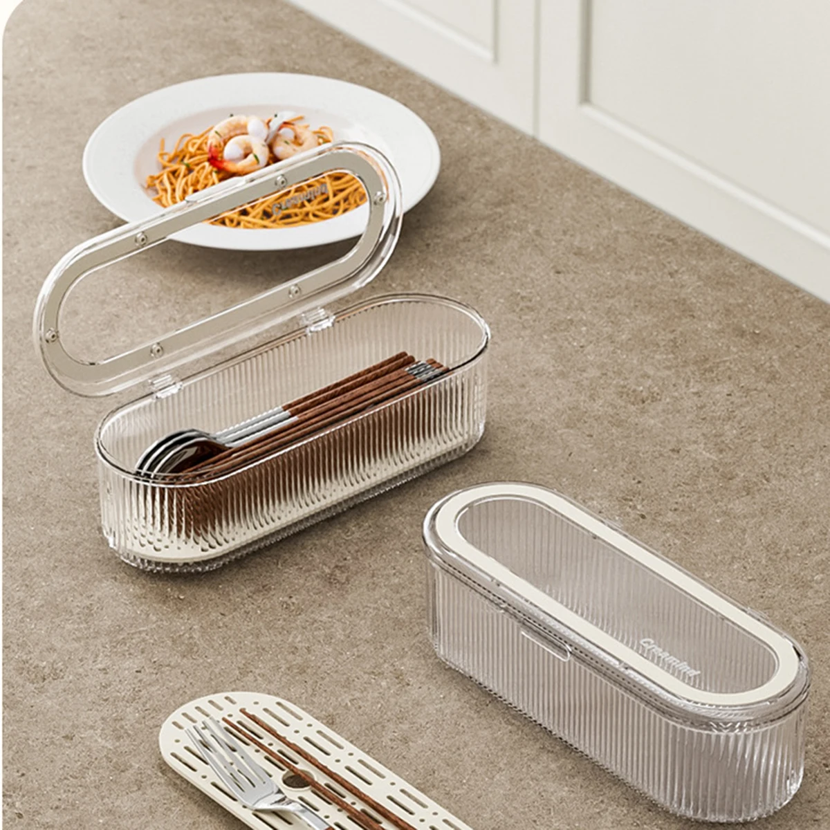 Коробка для палочек для еды с крышкой, пыленепроницаемая, простой слив, трубка для палочек для еды, ложка, ящик для хранения палочек для еды
Коробка для палочек для еды с крышкой, пыленепроницаемая, простой слив, трубка для палочек для еды, ложка, ящик для хранения палочек для еды