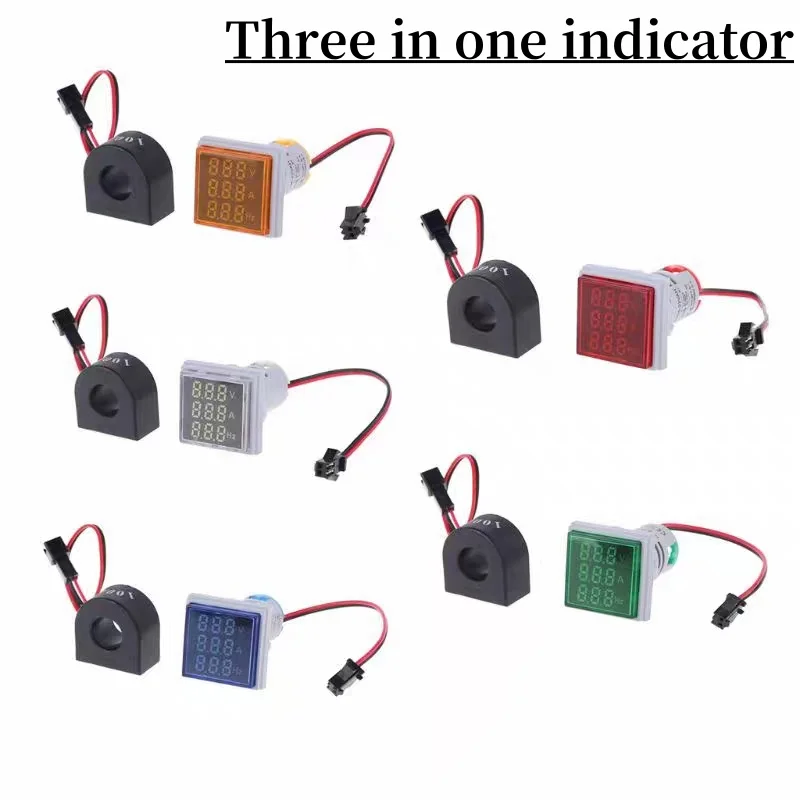 Digital 3in1 AC Ammeter Voltmeter Hz Current Frequency Meter Square Signal Light 22mm Digital Voltage Amp Hz Led Lamp with CT
Digital 3in1 AC Ammeter Voltmeter Hz Current Frequency Meter Square Signal Light 22mm Digital Voltage Amp Hz Led Lamp with CT