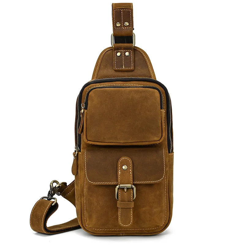 Leather breast bag men's retro Crazy Horse leather crossbody first layer cowhide casual sports shoulder bag fashionable simple v
Leather breast bag men's retro Crazy Horse leather crossbody first layer cowhide casual sports shoulder bag fashionable simple v