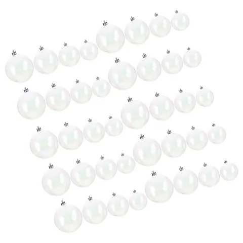40Pcs Plastic Fillable Ornament Balls Iridescent Clear Xmas Tree Balls Christmas Pendant Holiday DIY Decorations