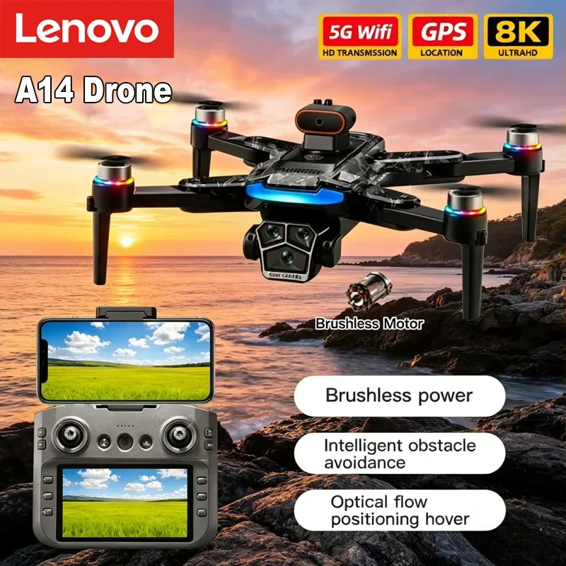 Lenovo A14 Drone 8K Professional GPS HD Camera Drones 5G WIFI FPV Video 4k UAV Large Screen Remote Control Quadcopter Drone
Lenovo A14 Drone 8K Professional GPS HD Camera Drones 5G WIFI FPV Video 4k UAV Large Screen Remote Control Quadcopter Drone