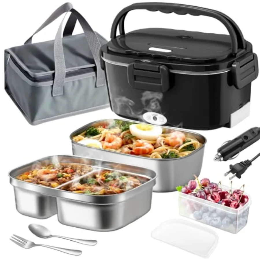 Electric Lunch Box for Adults 100W Fast Heated Lunch Box for Men Women with Dual 1.5L Stainless Steel Containers Fast Heating Po
Electric Lunch Box for Adults 100W Fast Heated Lunch Box for Men Women with Dual 1.5L Stainless Steel Containers Fast Heating Po