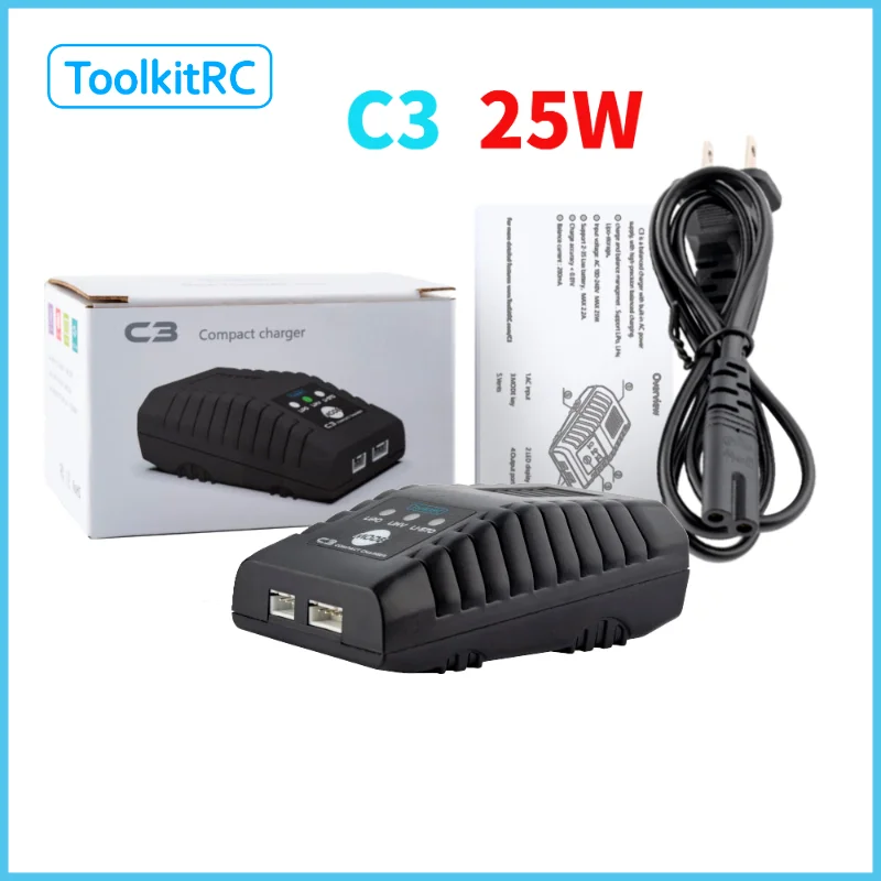 Зарядное устройство ToolkitRC C3 Balance Charger 2S 3S 25W LiPo LiHv для радиоуправляемых моделей, простое универсальное зарядное устройство для FPV и RC моделей
Зарядное устройство ToolkitRC C3 Balance Charger 2S 3S 25W LiPo LiHv для радиоуправляемых моделей, простое универсальное зарядное устройство для FPV и RC моделей