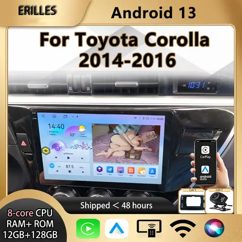 Upgrade Wireless Carplay For Toyota Corolla 2014-2016 Radio Navigation Stereo Car Multimedia Player Android Auto Screen Modify