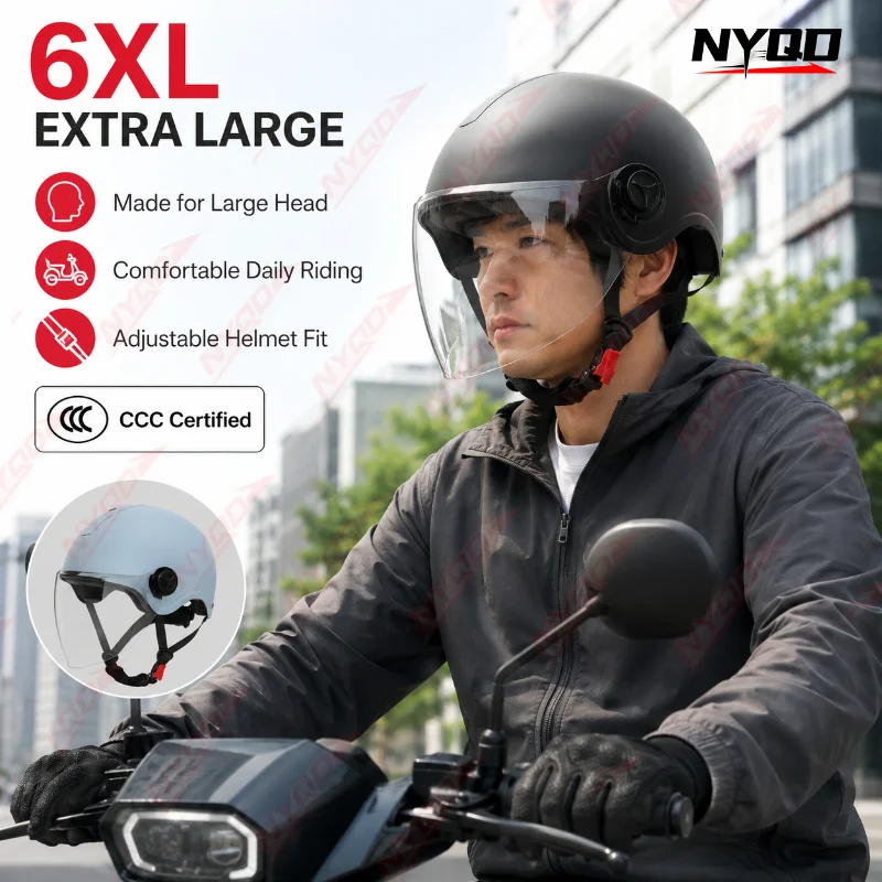 Oversized Half Helmet for Motorcycle Electric Scooter Summer Sun Visor Lightweight Breathable Durable Fits 62 75cm Head
Oversized Half Helmet for Motorcycle Electric Scooter Summer Sun Visor Lightweight Breathable Durable Fits 62 75cm Head