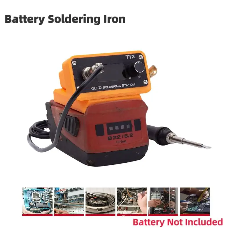 Cordless Welding Station FOR Hilti 22v Lithium Battery Power Supply T12 Soldering Iron Welding Tool Kit (Battery Not Included)
Cordless Welding Station FOR Hilti 22v Lithium Battery Power Supply T12 Soldering Iron Welding Tool Kit (Battery Not Included)