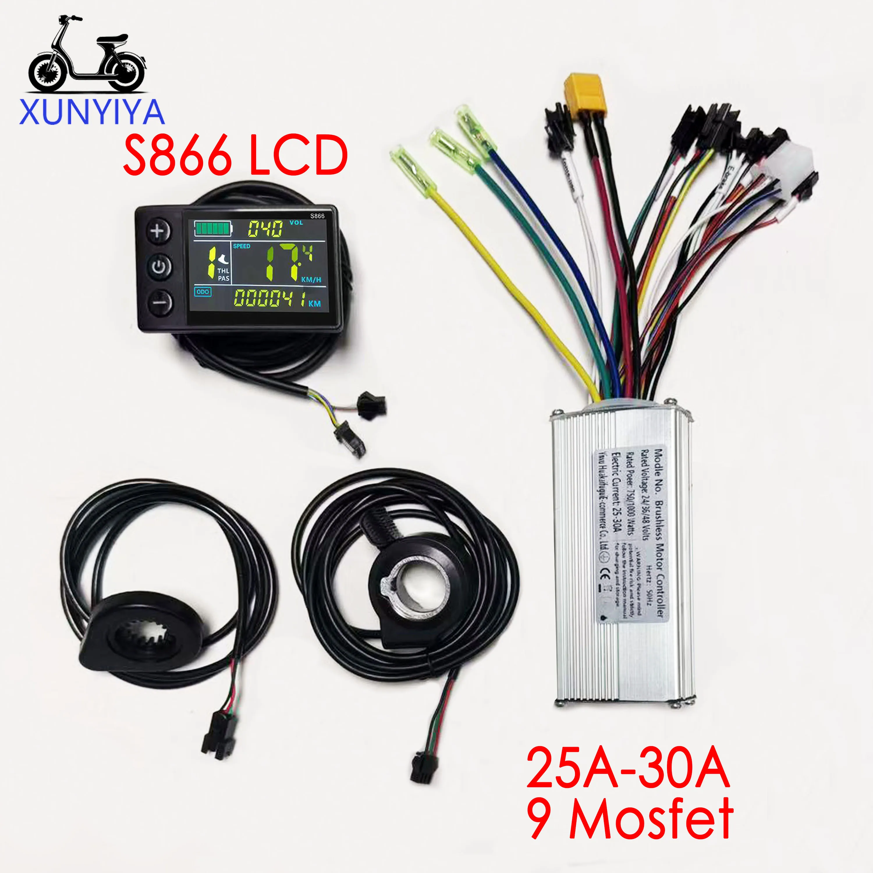 25A-30A Sine Wave Brushless Motor Controller 24V/36V/48V 350W S866 Color LCD Display P.A.S 12 magnets Throttle Kit for E-Bicycle
25A-30A Sine Wave Brushless Motor Controller 24V/36V/48V 350W S866 Color LCD Display P.A.S 12 magnets Throttle Kit for E-Bicycle