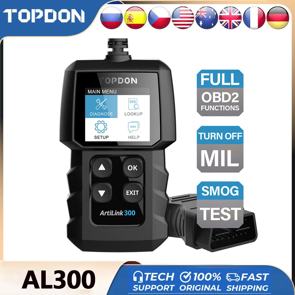 TOPDON AL300 OBD2 сканер автомобильный диагностический инструмент для считывания двигателя четкий автомобильный диагностический инструмент анализатор двигателя
TOPDON AL300 OBD2 сканер автомобильный диагностический инструмент для считывания двигателя четкий автомобильный диагностический инструмент анализатор двигателя