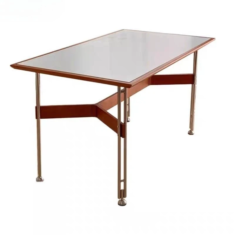 Wild grid long table cherry wood small apartment rock slab dining table six people table
Wild grid long table cherry wood small apartment rock slab dining table six people table