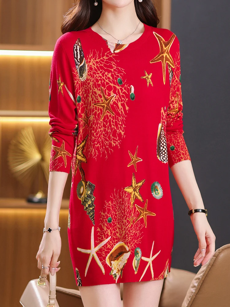 Print Sweaters Dresses Autumn Spring Womens Clothing Long Sleeve Top Femme Pullover Slim Soft Sweater Women
Print Sweaters Dresses Autumn Spring Womens Clothing Long Sleeve Top Femme Pullover Slim Soft Sweater Women