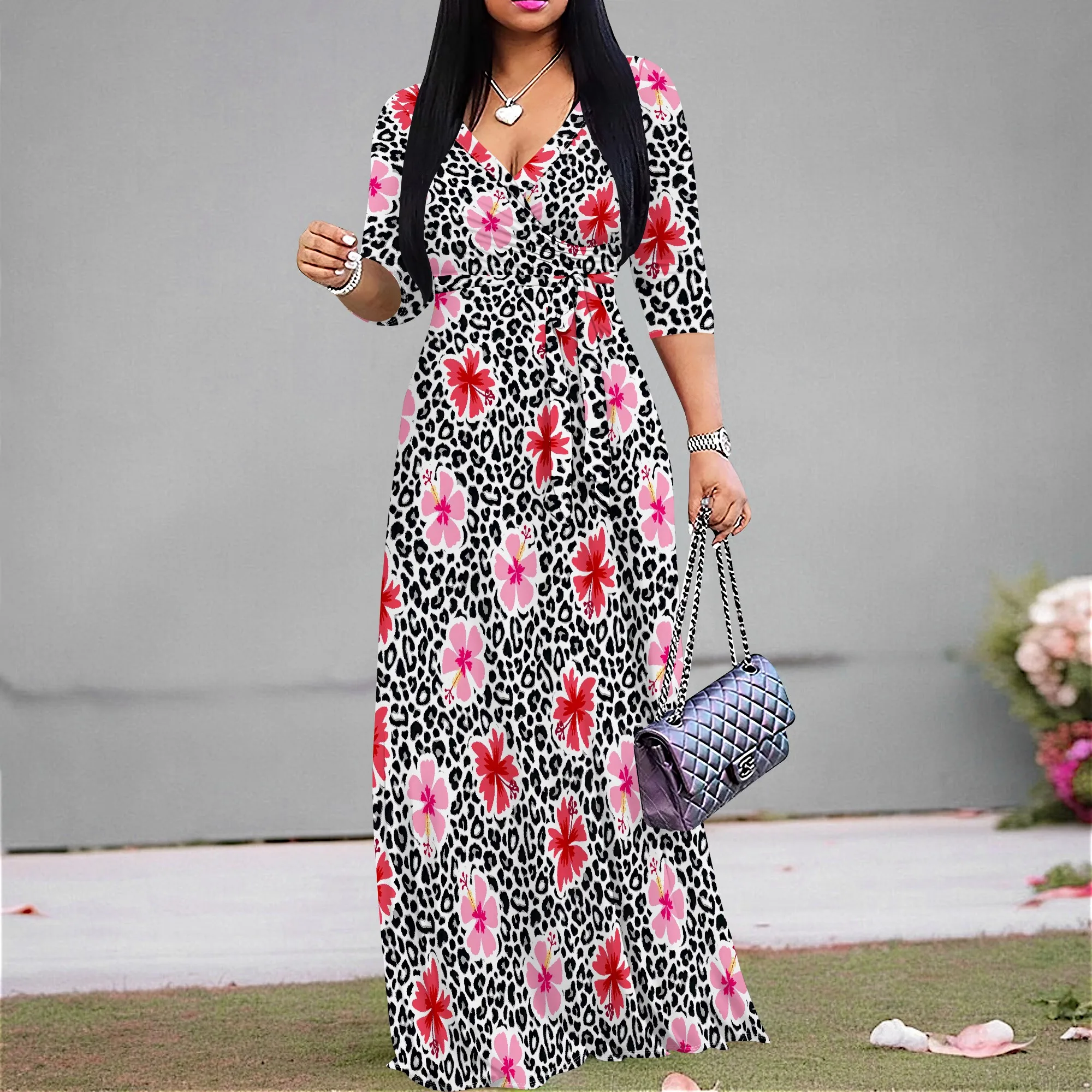 Leopard Floral Maxi Dress S-3XL – 2025 Sexy V-Neck Wrap Dress for Summer Party, Music Festival & Afro Look
Leopard Floral Maxi Dress S-3XL – 2025 Sexy V-Neck Wrap Dress for Summer Party, Music Festival & Afro Look