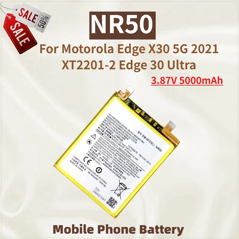 High Quality NR50 Mobile Phone Battery 3.87V 5000mAh For Motorola Edge X30 5G 2021 XT2201-2 Edge 30 Ultra Replacement Battery
High Quality NR50 Mobile Phone Battery 3.87V 5000mAh For Motorola Edge X30 5G 2021 XT2201-2 Edge 30 Ultra Replacement Battery