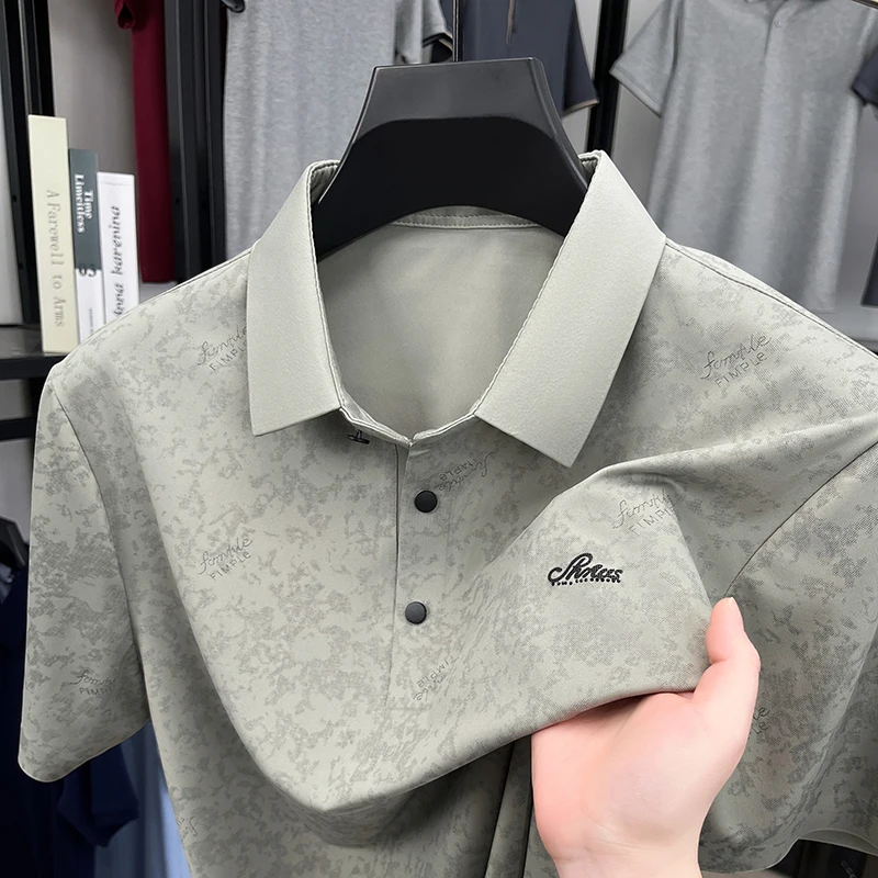Personality printing dyeing men's short sleeve polo shirt fashion luxury brand embossed Korean style casual comfort new T-shirt 
Personality printing dyeing men's short sleeve polo shirt fashion luxury brand embossed Korean style casual comfort new T-shirt