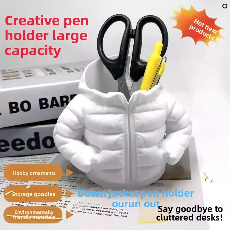 Creative Down Jacket Shape Pen Holder High Value Desktop Storage Box for Stationery Home Office Organizer
Creative Down Jacket Shape Pen Holder High Value Desktop Storage Box for Stationery Home Office Organizer