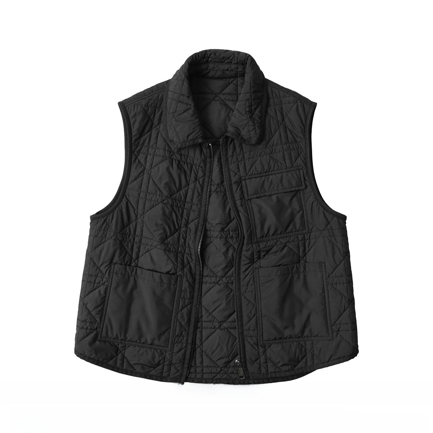 Bebes Black Unisex Warmth Vest Outerwear Spring Season Diamond Patterned Sleeveless Women's Style Fashionable Layering Top
Bebes Black Unisex Warmth Vest Outerwear Spring Season Diamond Patterned Sleeveless Women's Style Fashionable Layering Top