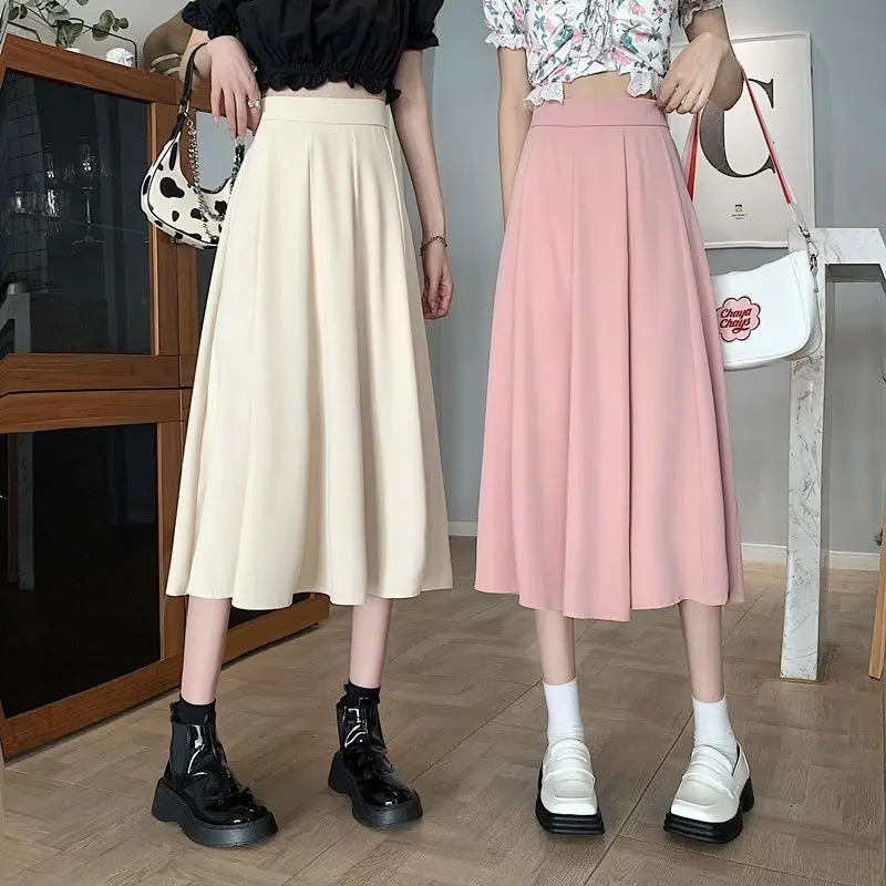 Casual Black Pleated Skirt For Women Summer Korean Fashion Solid High Waist Slimming A-line Midi Skirts Pink Clothing Trendy
Casual Black Pleated Skirt For Women Summer Korean Fashion Solid High Waist Slimming A-line Midi Skirts Pink Clothing Trendy