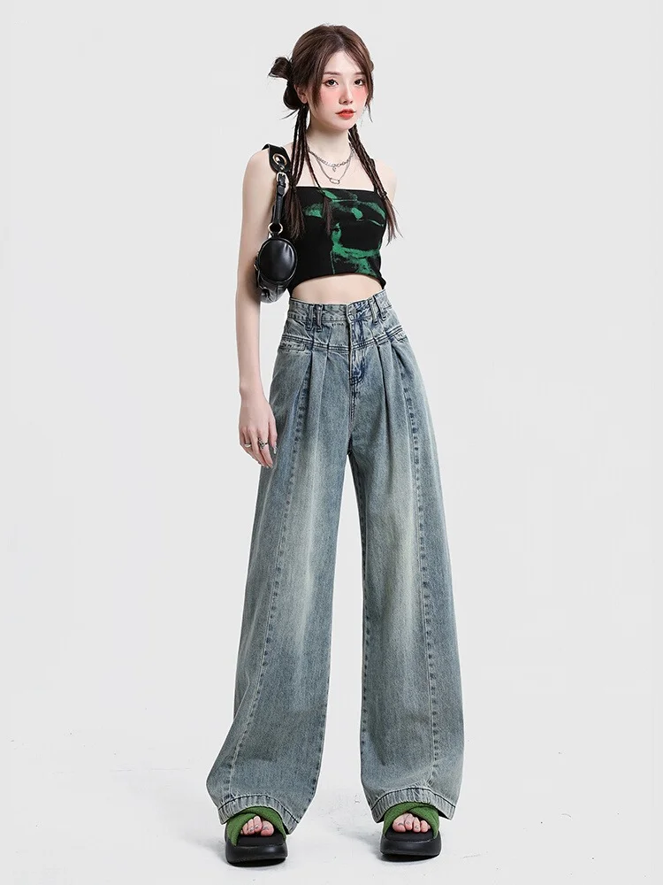 High Waist Straight Leg Wide Leg Jeans Women's Vintage Blue Slimming Loose Drapey Floor Length Trousers Trendy Autumn Cotton ...
High Waist Straight Leg Wide Leg Jeans Women's Vintage Blue Slimming Loose Drapey Floor Length Trousers Trendy Autumn Cotton ...