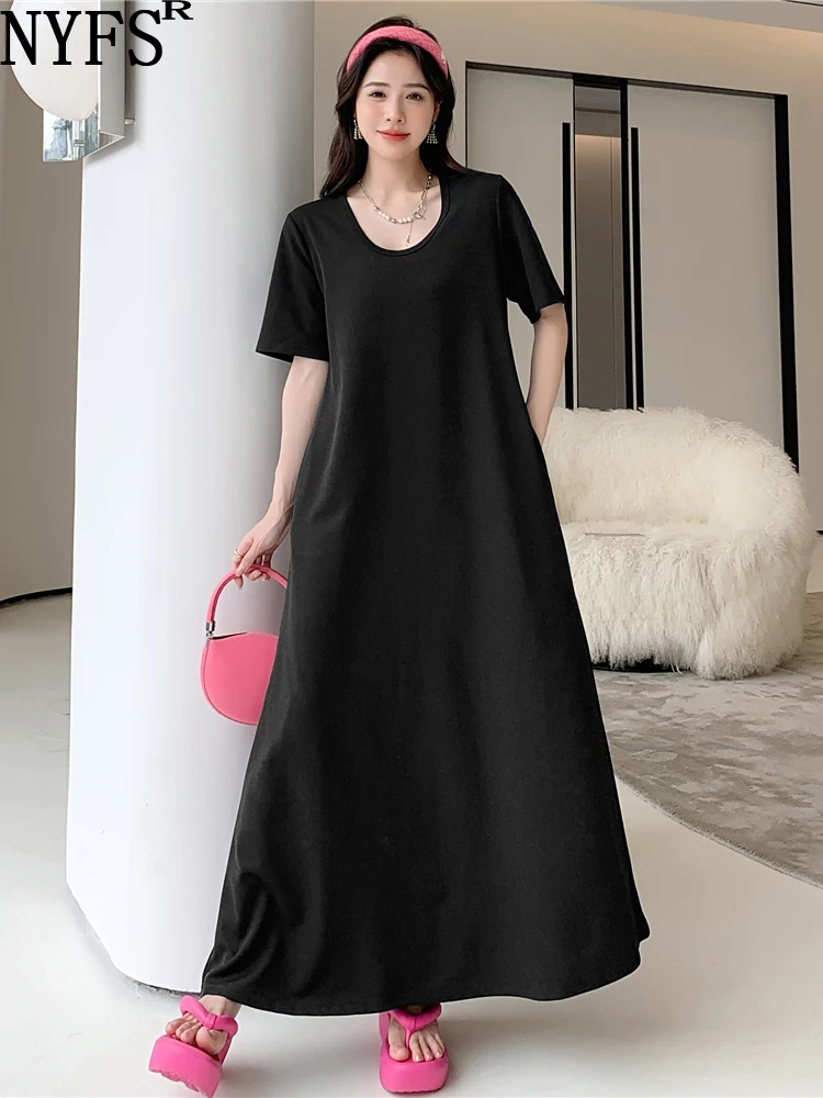 NYFS 2023 Summer New Korea Woman Dress Vestidos Robe Elbise Loose Plus Size U-neck Big Hem Short Sleeve Long Dresses
NYFS 2023 Summer New Korea Woman Dress Vestidos Robe Elbise Loose Plus Size U-neck Big Hem Short Sleeve Long Dresses