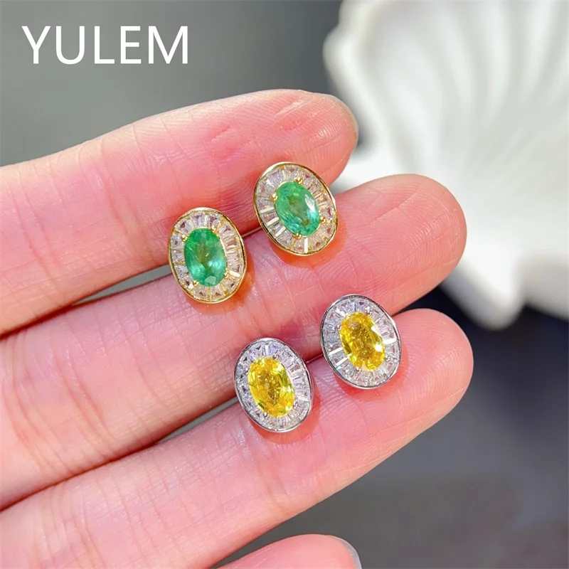 YULEM Classic Design Natural Emerald Earrings S925 Pure Silver Fashion Jewelry Emerald Gemstone High Quality
YULEM Classic Design Natural Emerald Earrings S925 Pure Silver Fashion Jewelry Emerald Gemstone High Quality