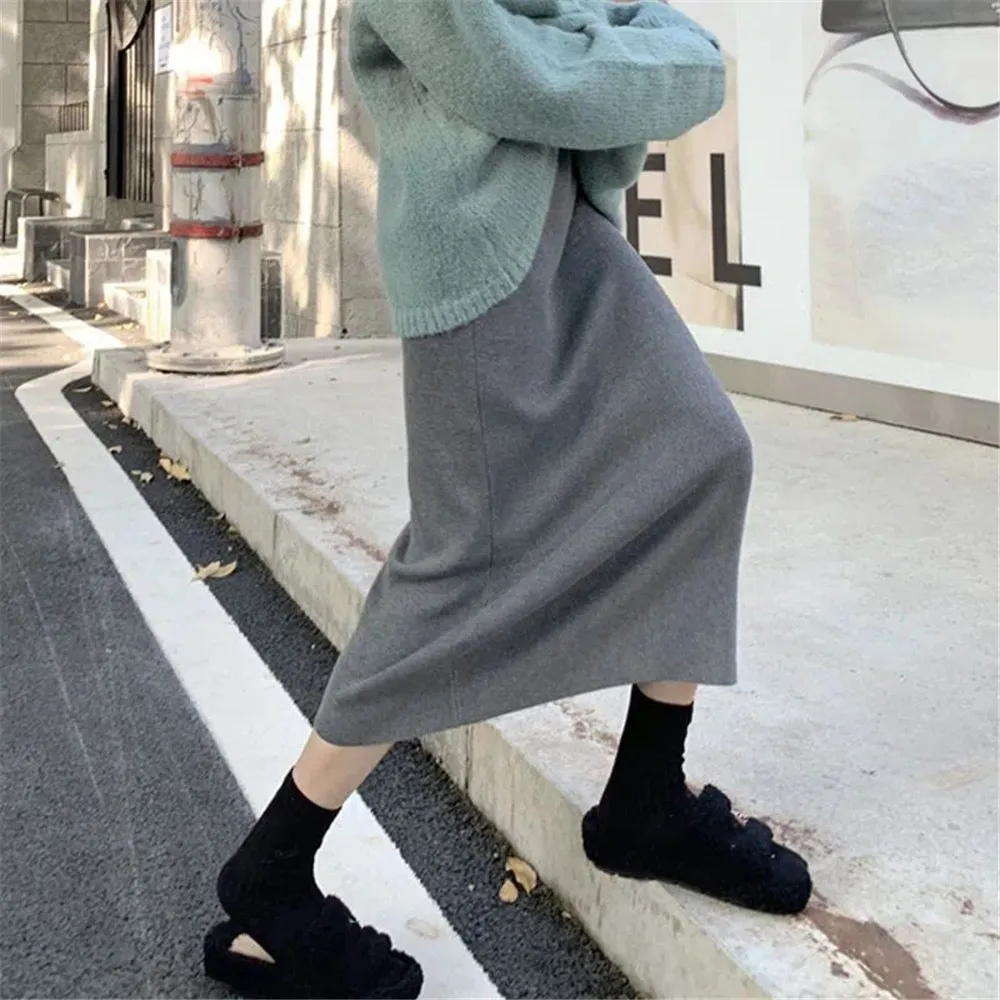 Knitted Package Hip Skirts Women Autumn Winter Slim Fashion Tender Korean A-Line Solid Casual Daily Simple Female Sweater Skirt
Knitted Package Hip Skirts Women Autumn Winter Slim Fashion Tender Korean A-Line Solid Casual Daily Simple Female Sweater Skirt