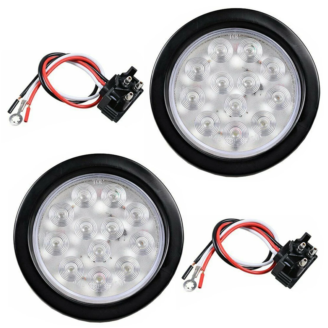 2 Sets 4" White 12LEDs Round Tail Backup Reverse Signal Lights Lamps With Wires DC 12V for RV Trailers Trucks Boat Caravans
2 Sets 4" White 12LEDs Round Tail Backup Reverse Signal Lights Lamps With Wires DC 12V for RV Trailers Trucks Boat Caravans