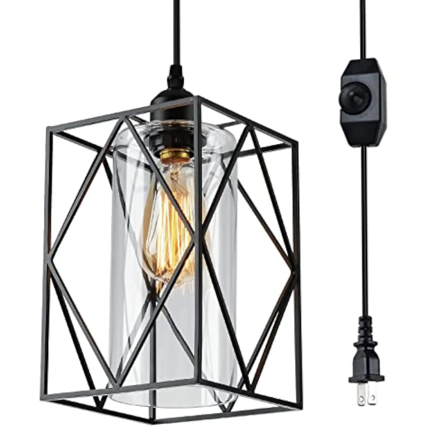 Plug in Pendant Light with Dimmer Switch, Outdoor Farmhouse Hanging Lights Fixtures for Gazebo and Porch, Plug in Ceiling Ligh
Plug in Pendant Light with Dimmer Switch, Outdoor Farmhouse Hanging Lights Fixtures for Gazebo and Porch, Plug in Ceiling Ligh