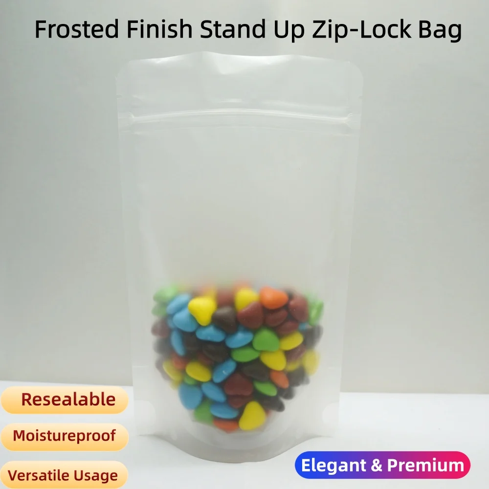 100pcs Matte Clear Stand Up Zip Lock Bags – Food Grade Resealable Pouch with Tear Notch for Snack, Tea, Dry Goods & Gift Storage
100pcs Matte Clear Stand Up Zip Lock Bags – Food Grade Resealable Pouch with Tear Notch for Snack, Tea, Dry Goods & Gift Storage