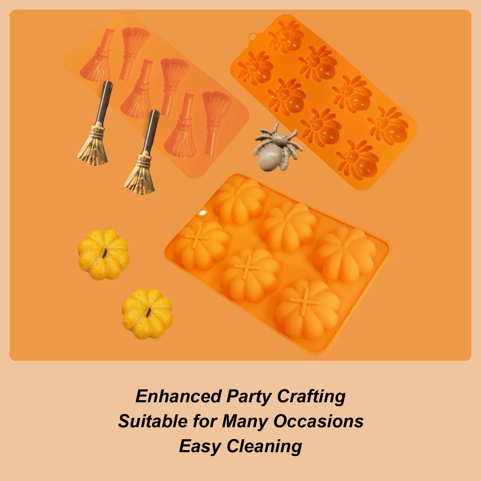 Pumpkin Silicone Molds Halloween Spider Broom Ice Cube Tray Silicone Mold Making Muffin Chocolate Cake Decoration Mould 
Pumpkin Silicone Molds Halloween Spider Broom Ice Cube Tray Silicone Mold Making Muffin Chocolate Cake Decoration Mould