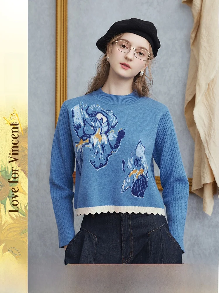 Van Gogh Artistic Iris Flower Embroidered Knitwear Women's Overhead Long Sleeve Soft Polyester Blend Vintage Style Tunic
Van Gogh Artistic Iris Flower Embroidered Knitwear Women's Overhead Long Sleeve Soft Polyester Blend Vintage Style Tunic