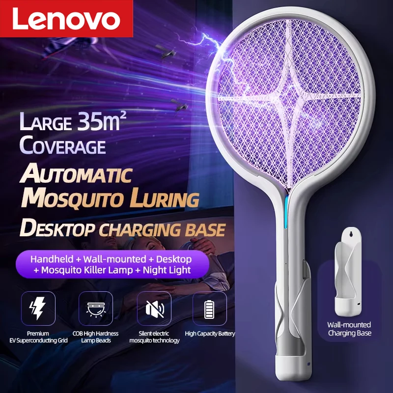Lenovo 2-in-1 Electric Mosquito Swatter Rechargeable Automatic Mosquito Attraction Wall-Mounted/Desktop Mosquito Killer Lamp
Lenovo 2-in-1 Electric Mosquito Swatter Rechargeable Automatic Mosquito Attraction Wall-Mounted/Desktop Mosquito Killer Lamp