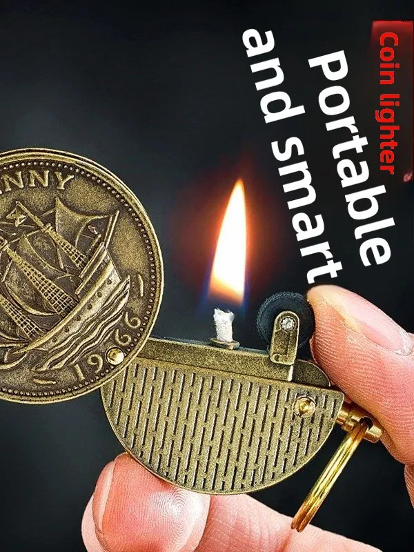 Lighter Retro Grinding Wheel Nostalgic Coin Portable Creative Personalized Keychain Gift Tide
Lighter Retro Grinding Wheel Nostalgic Coin Portable Creative Personalized Keychain Gift Tide