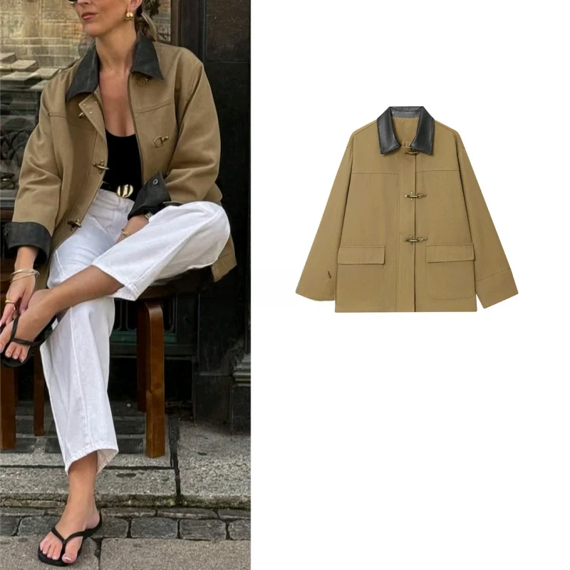New Autumn Women's Workwear Style Long Sleeve Jacket Cotton Coat with Pocket Single Button Flip Collar Casual Loose Fit
New Autumn Women's Workwear Style Long Sleeve Jacket Cotton Coat with Pocket Single Button Flip Collar Casual Loose Fit