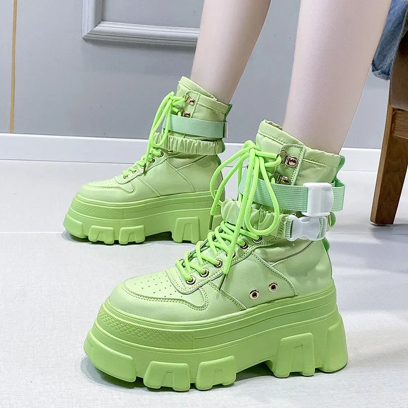 Rimocy Green Punk Chunky Platform Motorcycle Boots Women Autumn Winter Gothic Shoes Woman Thick Bottom Lace Up Ankle Botas Mujer
Rimocy Green Punk Chunky Platform Motorcycle Boots Women Autumn Winter Gothic Shoes Woman Thick Bottom Lace Up Ankle Botas Mujer