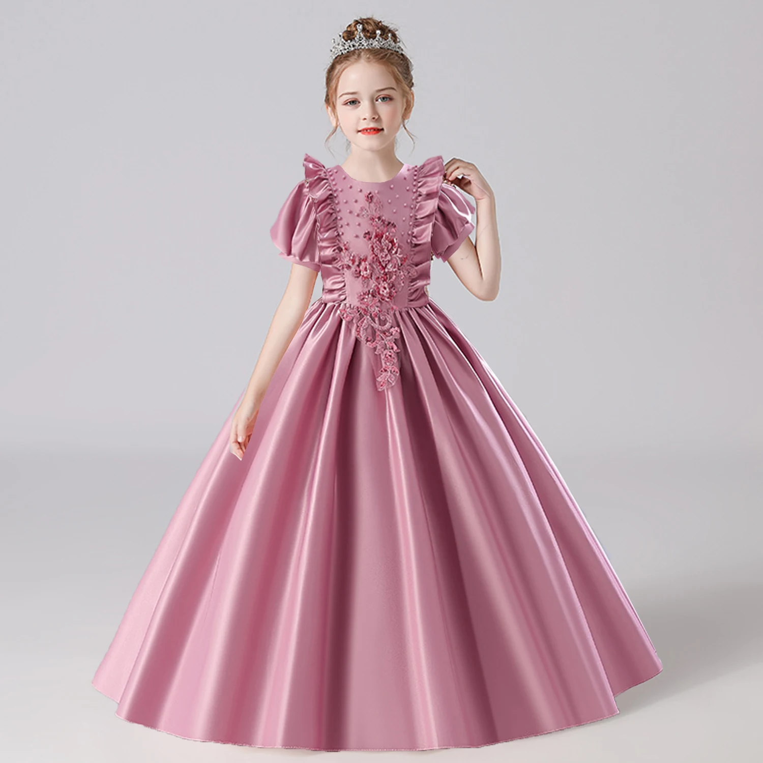 AmyStylis Toddler Little Big Girls Puff Sleeves Embroidered Ruffled Wedding Flower Girl Birthday Party Pageant Formal Long Dress
AmyStylis Toddler Little Big Girls Puff Sleeves Embroidered Ruffled Wedding Flower Girl Birthday Party Pageant Formal Long Dress