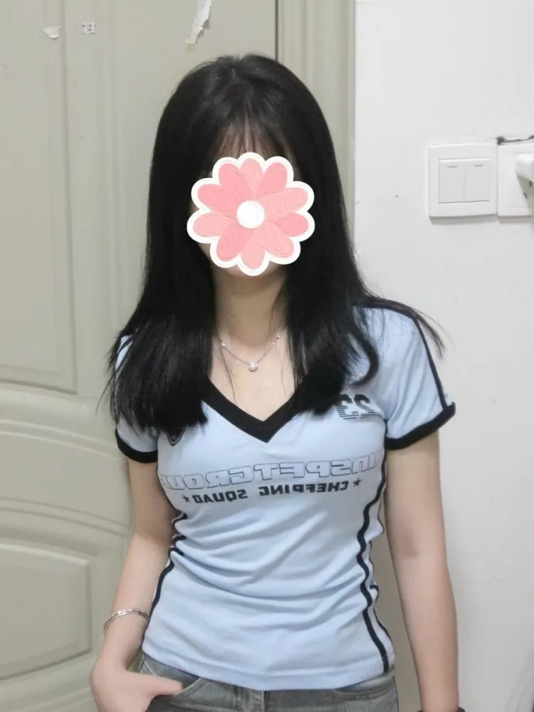 Женская облегающая футболка больших размеров ort Sve с завязкой на талии и буквенным принтом, модный топ длиной до плеч в американском стиле для девочек 
Женская облегающая футболка больших размеров ort Sve с завязкой на талии и буквенным принтом, модный топ длиной до плеч в американском стиле для девочек