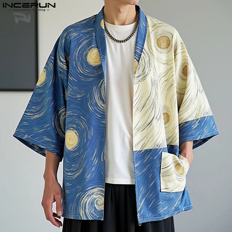 INCERUN Мужская рубашка с принтом в стиле пэчворк с лацканами и рукавами 3/4, свободный повседневный мужской кардиган в стиле Харадзюку, уличная одежда, 2025 г., мужские рубашки, верхняя одежда
INCERUN Мужская рубашка с принтом в стиле пэчворк с лацканами и рукавами 3/4, свободный повседневный мужской кардиган в стиле Харадзюку, уличная одежда, 2025 г., мужские рубашки, верхняя одежда